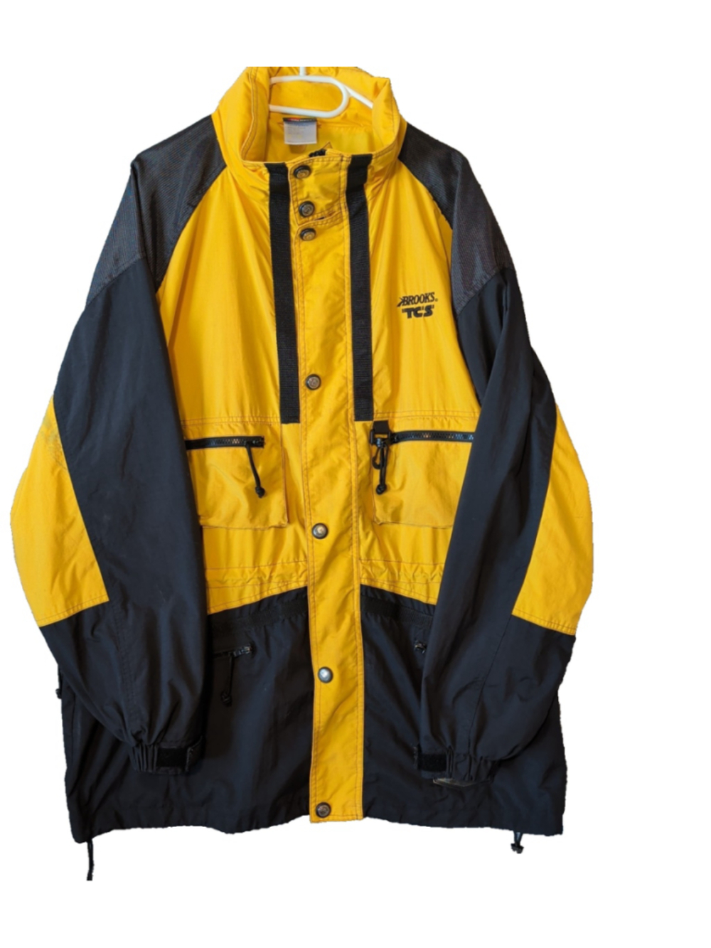 Brooks TCS Mens Extreme Jacket Yellow Black Vintage Streetwear Retro 90s XXL